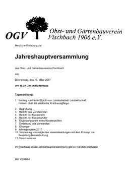 Jahreshauptversammlung