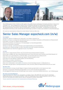 Senior Sales Manager expocheck.com (m/w)