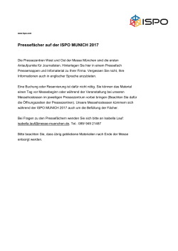 Pressefächer auf der ISPO MUNICH 2017