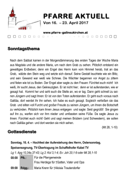 pfarre aktuell - Pfarre Gallneukirchen