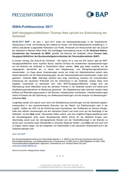 ISWA-Politikseminar 2017 - Bundesarbeitgeberverband der
