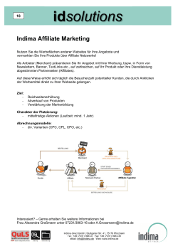 Affiliate Marketing - Indima direct GmbH