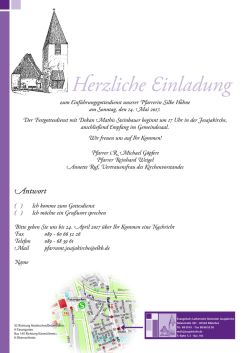 Herzliche Einladung - Evangelisch-Lutherische Jesajakirche M&uuml;nchen