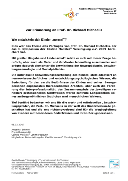 Nachruf auf Prof. Dr. Michaelis
