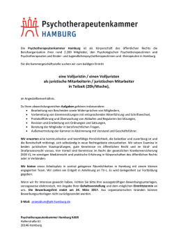 eine Volljuristin / einen Volljuristen als juristische Mitarbeiterin
