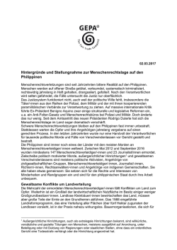 Hintergr&uuml;nde und Stellungnahme zur Menschenrechtslage