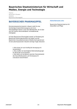 Bayerischer Pharmagipfel - Bayerisches Staatsministerium für
