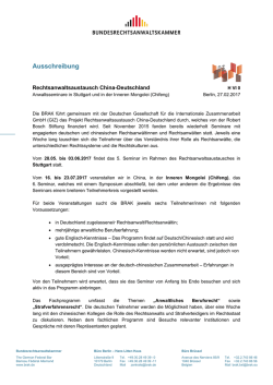 Ausschreibung - Bundesrechtsanwaltskammer
