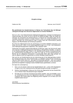 Drs. 17/7469  - Nieders&auml;chsischer Landtag