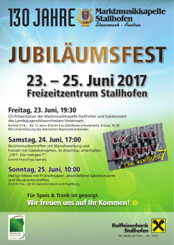 Flyer: 130 Jahre Marktmusikkapelle Stallhofen