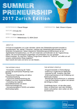 summer preneurship - Impact Hub Zurich