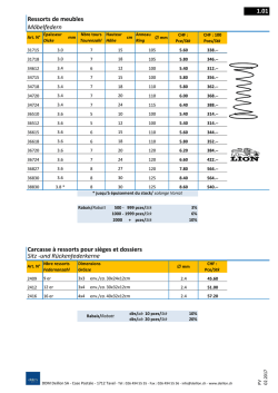 1.01 Carcasse à ressorts pour sièges et dossiers