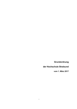 Grundordnung - Fachhochschule Stralsund