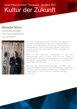 Benedikt Böhm - Great Place to Work ® Kongress «Kultur der Zukunft