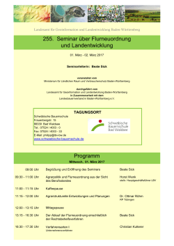 Programm zum Seminar 252 Bad Waldsee