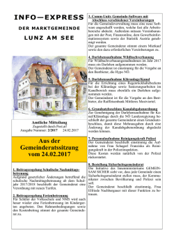 Info zur Gemeinderatssitzung