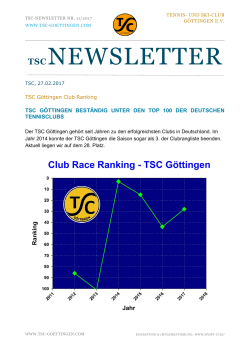 NEWSLETTER 11/17: TSC Göttingen "Club