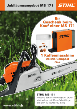 Ihr Geschenk beim Kauf einer MS 171 1 Kaffeemaschine