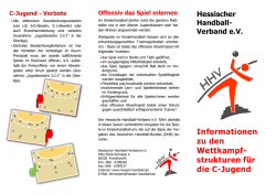 Informationen zu den Wettkampfstrukturen f&uuml;r die C