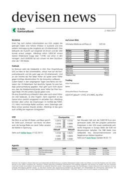 Informative Mittelkurse und Preise um 8.05 Uhr