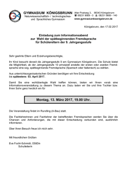 Info-9-Klassen -spaetbeginnende Fremdsprache - Maerz