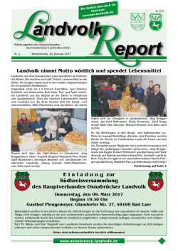 Aktuelle Ausgabe - beim Hauptverband des Osnabrücker Landvolkes