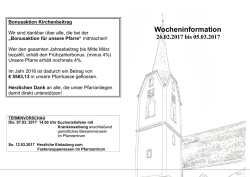 Wocheninfo 26.02. - 05.03.2017