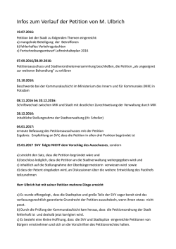 Infos zum Verlauf der Petition von M. Ulbrich