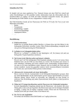 Schnelltest f&uuml;r PAK Es handelt sich um einen qualitativen Test