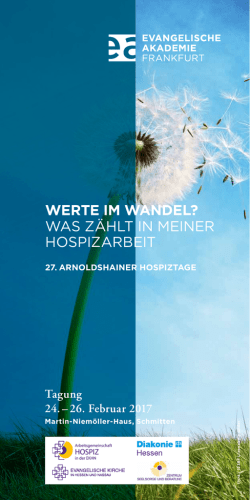 27. Arnoldshainer Hospiztagung 2017