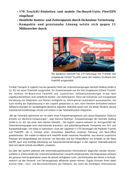 Heinloth optimiert mit Trimble-Telematik