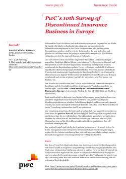 PwC´s 10th Survey of Discontinued Insurance Business in Europe