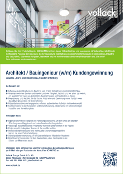 Architekt / Bauingenieur (w/m) Kundengewinnung