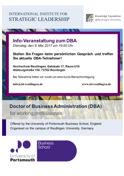 Info-Veranstaltung am 9. Mai 2017