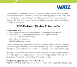 CNC-Fachkraft (Dreher, Fräser) m/w