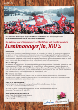 Eventmanager - in Graubünden!