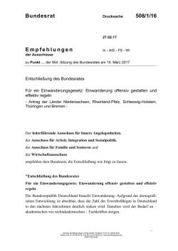 Bundesrat 508/1/16 Empfehlungen - Umwelt