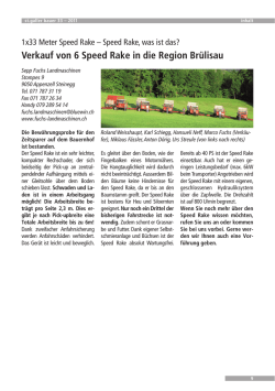 Verkauf von 6 Speed Rake in die Region Brülisau