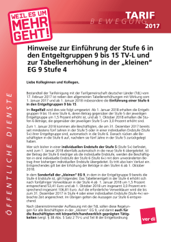 Hinweise Einstufung Stufe 6