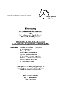 Einladung - Reit - und Fahrvereins Eggenfelden eV