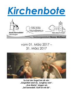 Kirchenbote März 2017 - Katholische Kirchengemeinde Herz Jesu