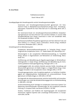 Seite 1 von 4 Dr. Arne Pilniok Publikationsverzeichnis Stand