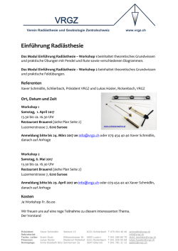 Einf&uuml;hrung Radi&auml;sthesie