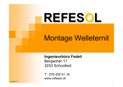 Montage Welleternit - REFESOL Ingenieurbüro Fedeli