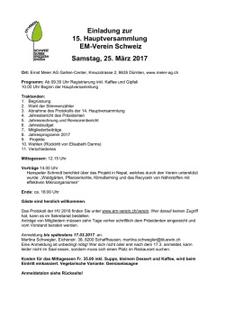 HV 2017 - EM Verein Schweiz