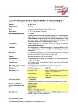 Ausschreibung 42. Berner Oberländischer Kunstturnertag 2017