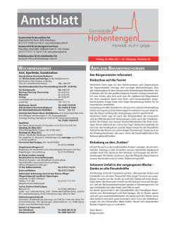 Amtsblatt - Gemeinde Hohentengen