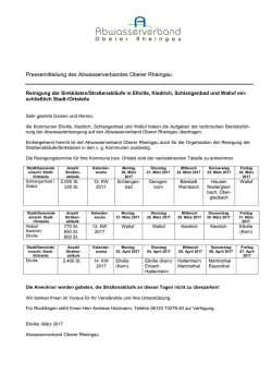 Sinkkastenreinigung 2017 - Abwasserverband Oberer Rheingau