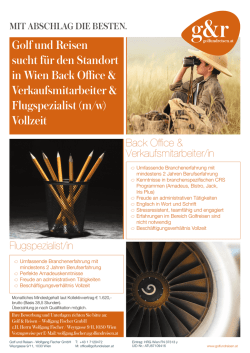 golf und Reisen sucht f&uuml;r den standort in Wien