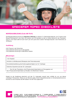 Moped-Checkliste - Fahrschule Greiderer